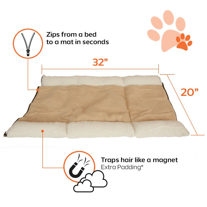 [Australia] - PARTYSAVING PET Palace 2-in-1 Pet Bed Snooze Tunnel and Mat for Pets Cats Dogs and Kittens for Travel or Home, APL1343, Beige 