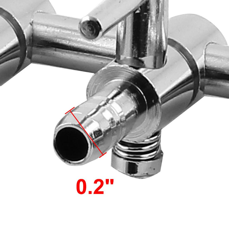 [Australia] - uxcell Aquarium Fish Tank 5-Way Air Pump Control Valve Manifold Taps Silver Tone 