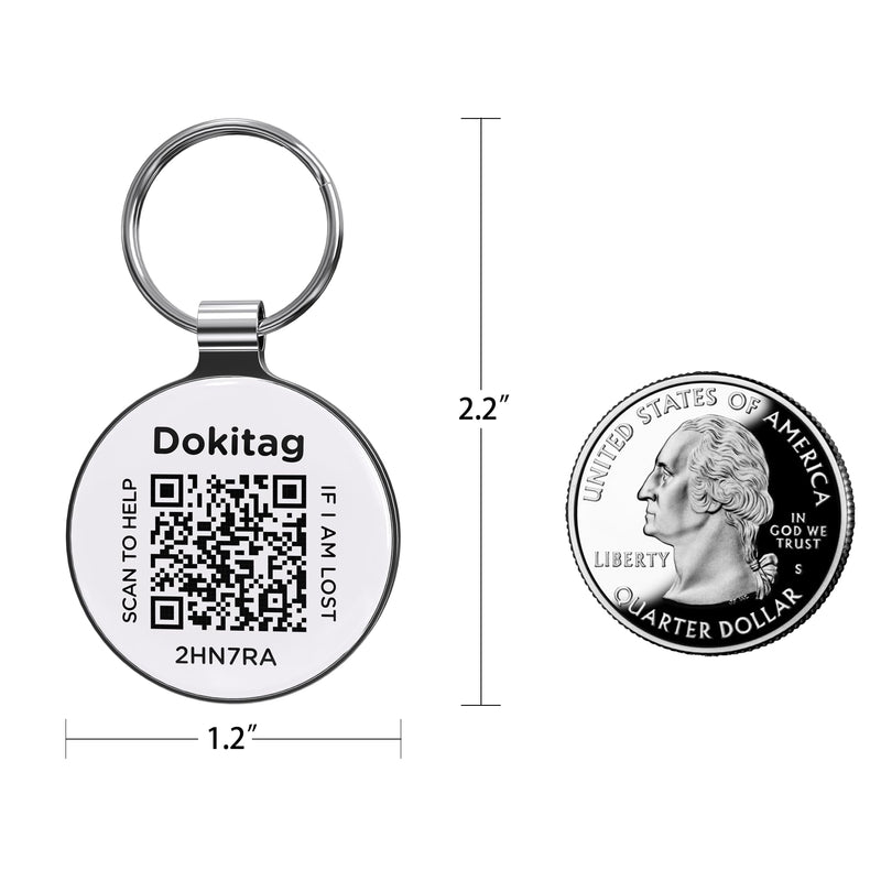 Dokitag QR Code Pet ID Tag,QR Code Dog Tag，Dog ID Tag, Modifiable Free Pet Online Profile, Multiple Emergency Contact, Scannable QR Code Dog Tag, Lightweight Zinc Alloy Dog Tag (ESA, Small) Esa - PawsPlanet Australia