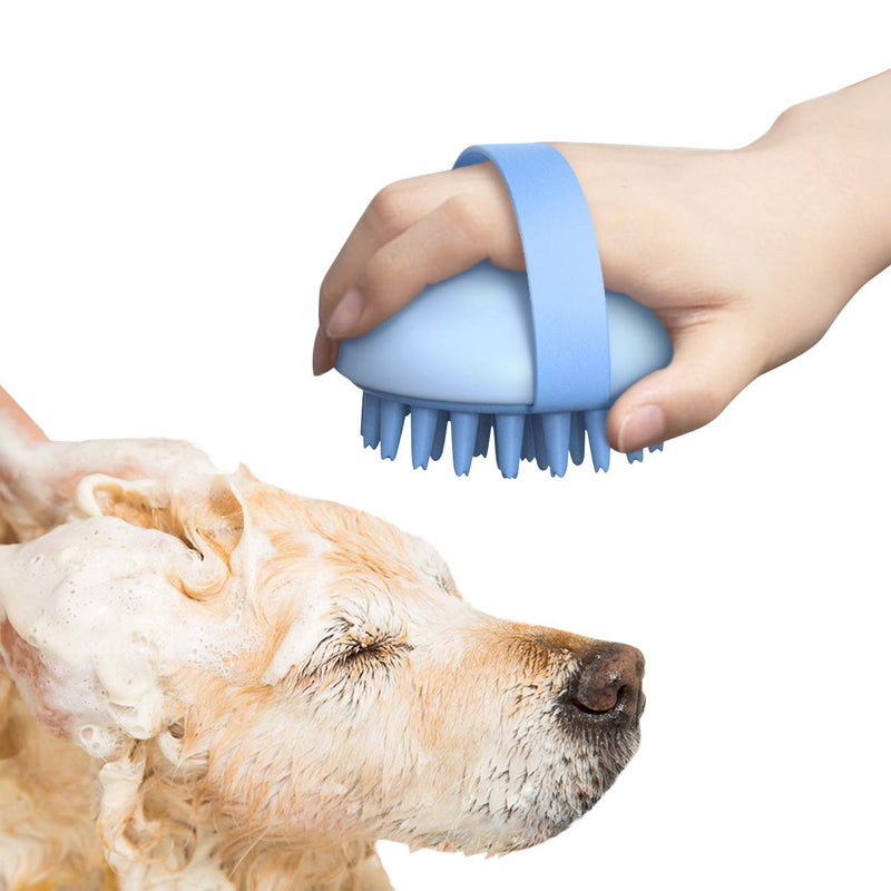 Dog Cat Silicone Washing Bathing Glove, Dog Shampoo Dispenser, Rubber Bath Brush for Pet Grooming - PawsPlanet Australia