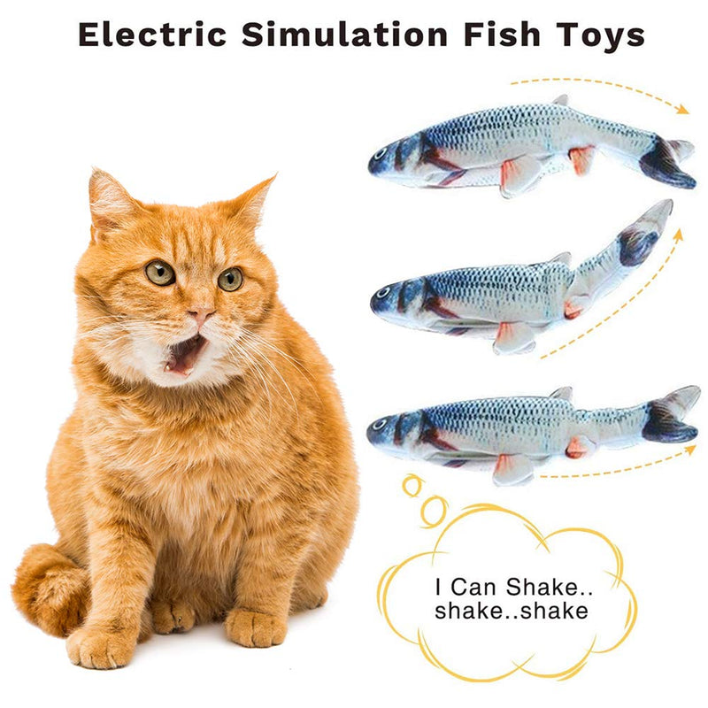 GBSYU Floppy Fish Cat Toy, Cat Toys for Indoor Cats with Catnip, Interactive Cat Toy for Cat Exercise, Realistic Cat Fish Toy, Motion Kitten Toys Black - PawsPlanet Australia