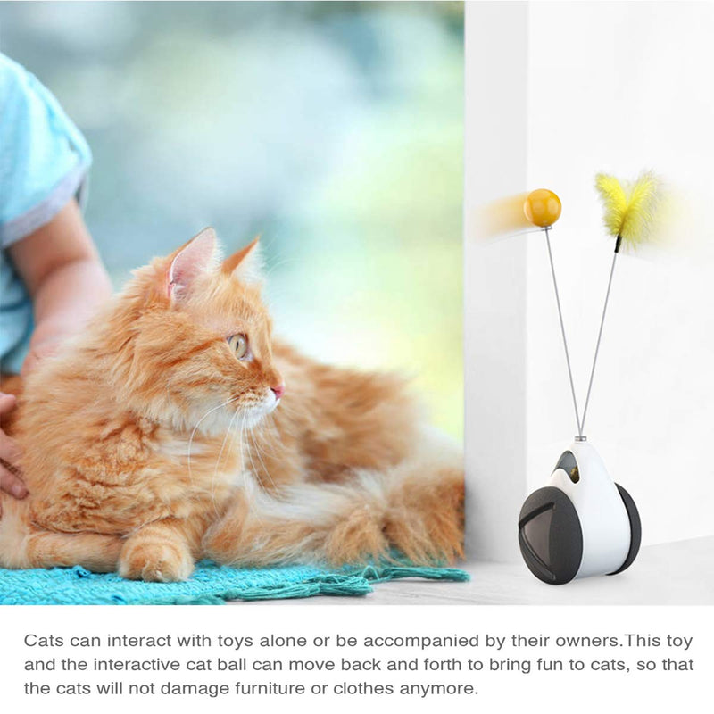 MOMSIV Cat Toy,Interactive Toys for Indoor Cats with Ball Black ball, Cats Kitten Toys with Food Dispenser Puzzle Entertainment Self Rotating Toys,interactive Rotating Mode cat supplies - PawsPlanet Australia