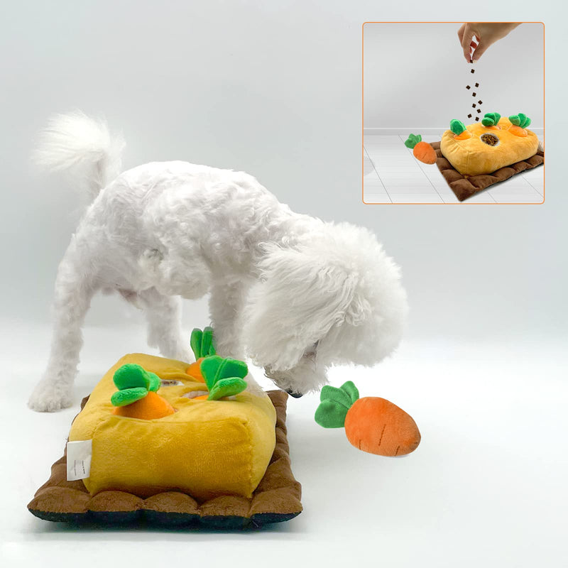 Lepawit Dog Plush Toy Carrot Dog Toy Interactive Squeaky Crinkle Hide and Seek Plush Dogs Toys Hide Treats Puzzle Toys for Small Medium Dogs with 4 Carrots - PawsPlanet Australia