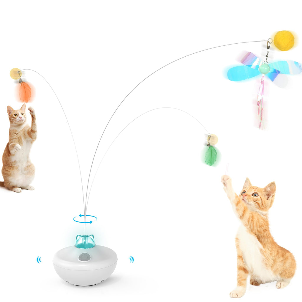IOKHEIRA Interactive Cat Toy Electric Automatic Cat Toy for Indoor Cats, Self-employment Rechargeable with 360° Rotating & Cat Toy Intelligence Accessories - PawsPlanet Australia