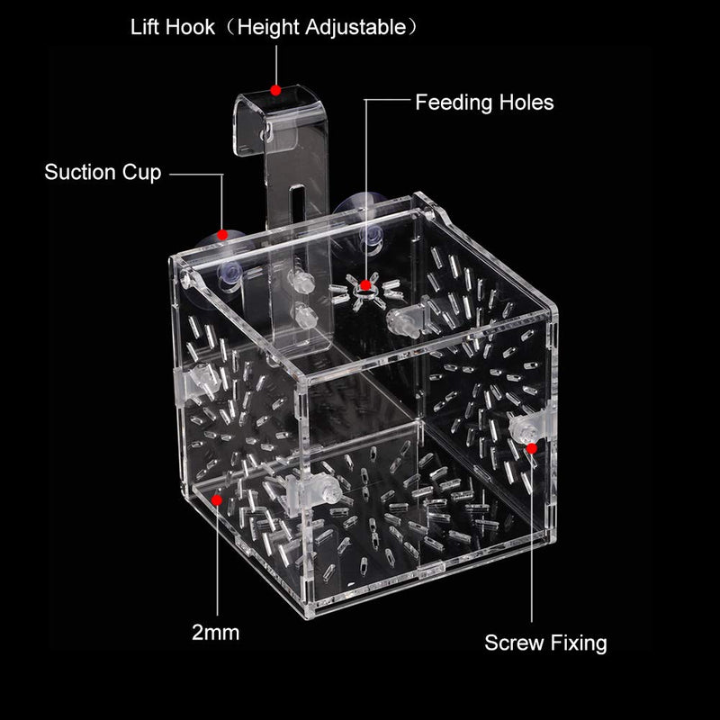 [Australia] - Fish Tank Breeding Isolation Box Aquarium Acclimation Hatchery Incubator Acrylic Transparent Aquarium Hatchery Incubator Holder 10CM*10CM*10CM 