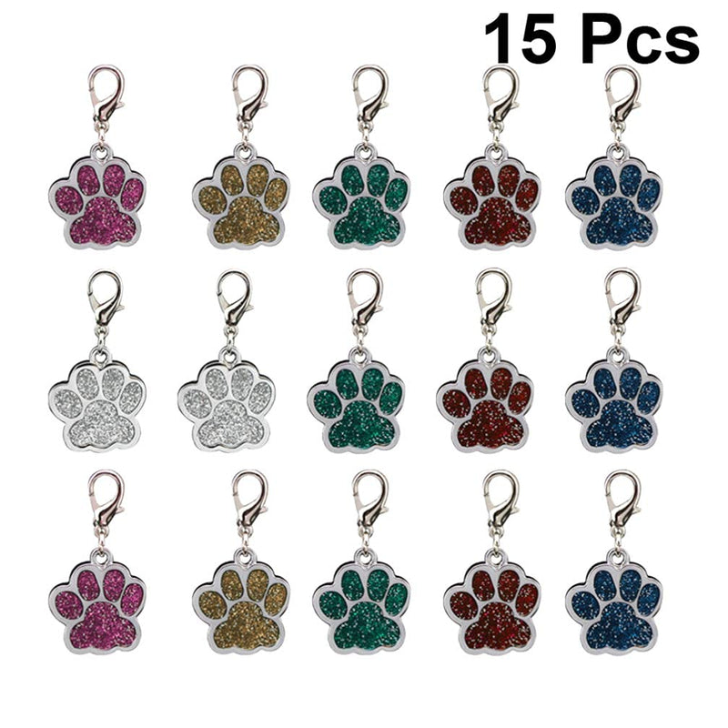 Supvox 15pcs Alloy Pendant Charm Dog Paw Prints Charm Pendant Paw Beads for DIY Necklace Bracelet (Random Color) - PawsPlanet Australia