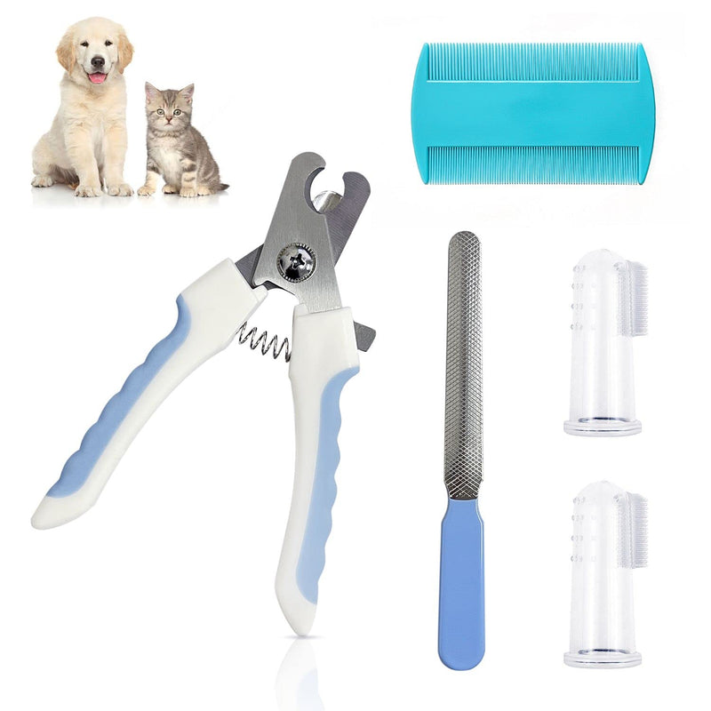 Pack of 5 Pet Nail Clippers Cat Dog Nail Cutter Stainless Steel Safety Overcutting Pet Scissors with File - PawsPlanet Australia