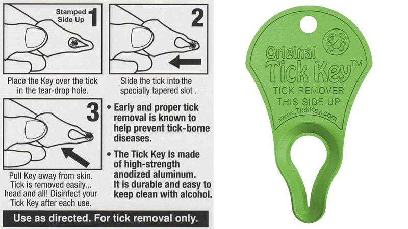 The Original Tick Key -Tick Detaching Device - Portable, Safe and Highly Effective High Visibility Tick Detaching Tool (Light Green) - PawsPlanet Australia