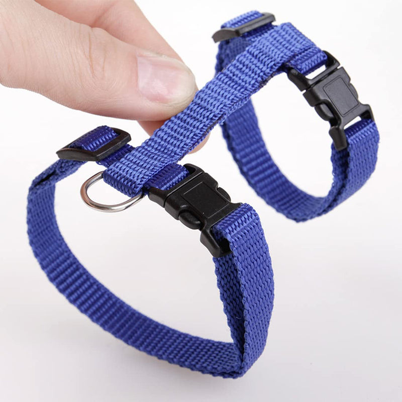 Pack of 2 adjustable rabbit harnesses, rabbit harnesses with leash, suitable for small animals such as rabbits, kittens, dogs, guinea pigs (blue + red) - PawsPlanet Australia