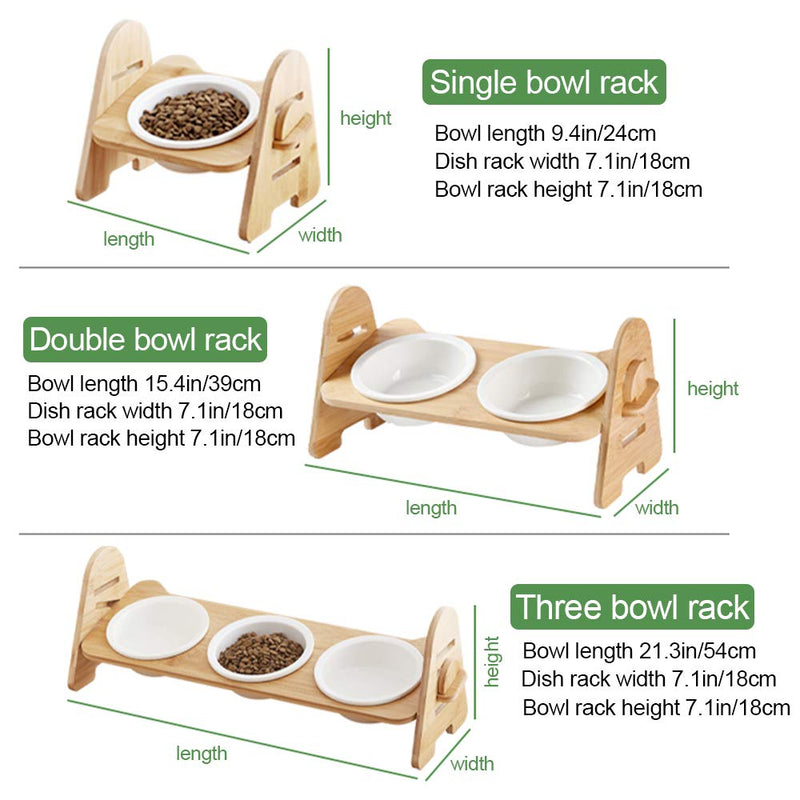 Raised Pet Bowls Stand, 15°Tilted Platform Single Bowl Cat Feeder Cat Feeding Bowl Raised with Stand, Cat Ceramic Bowl Set for Feeding Food and Water - PawsPlanet Australia