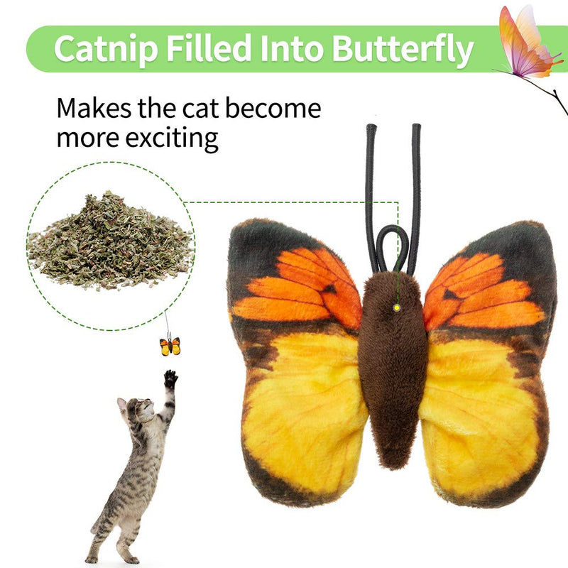 BINGPET Butterfly Catnip Toys for Indoor Cats - Interactive Cat Toys 4 Pack, Refills for Cat Teaser Wand - PawsPlanet Australia