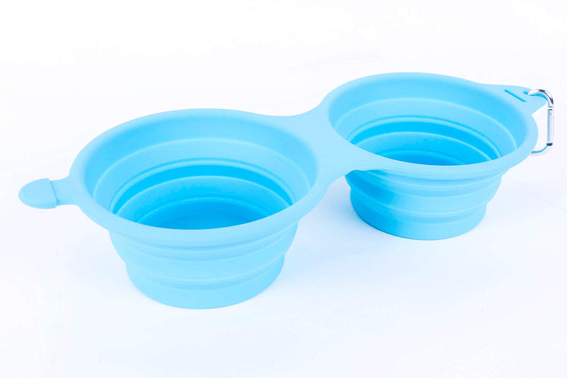 [Australia] - Bark Brite Collapsible Double Dog Bowl Made with Food Grade Silicone 