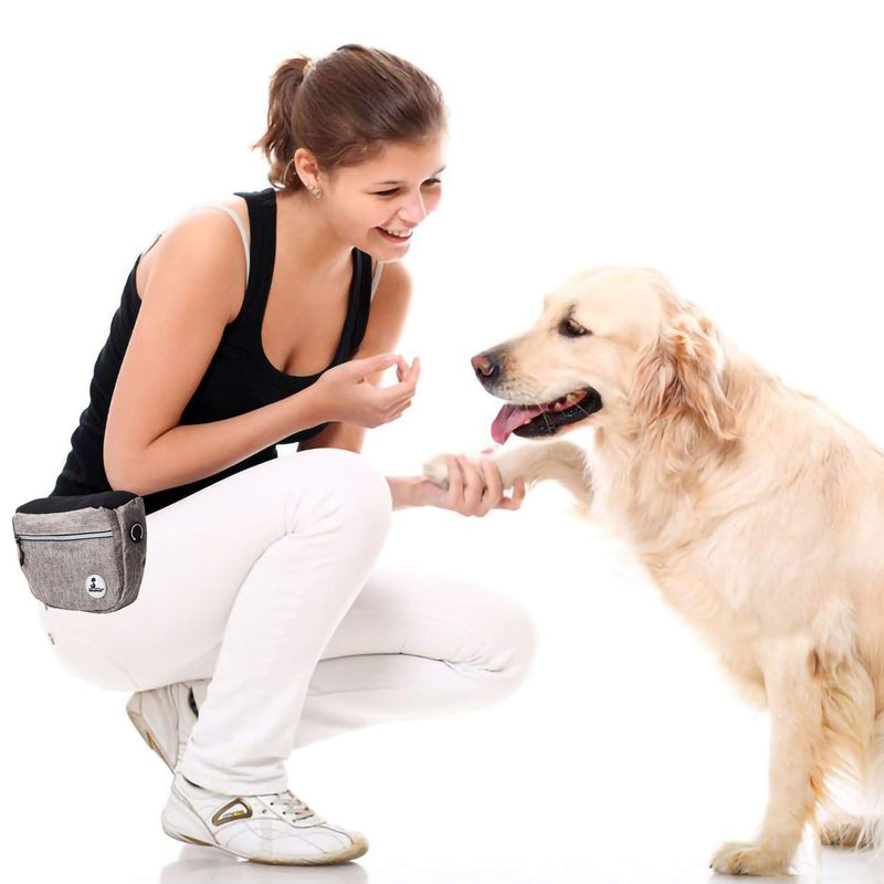 [Australia] - No/Brand Dog Treat Training Bag for Small to Large Dogs,–Easily Portable Carries Dog Toys,Built Best Hiking Toys Pack Dispenser Waist Belt, Shoulder Strap, Poop Bag Dispense Grey 