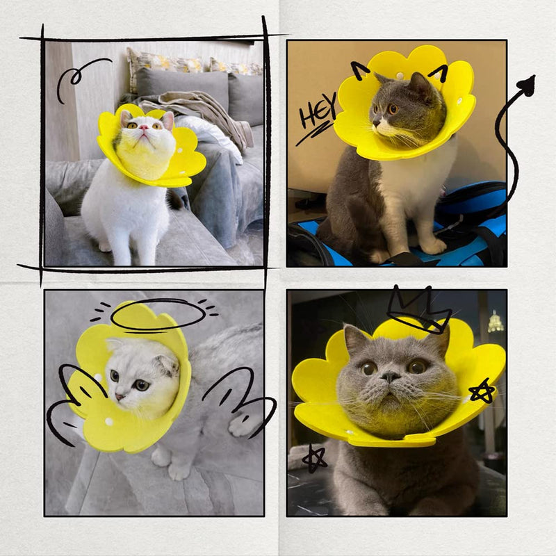 2 Pcs Pet Cone Collar Cute Comfy Pet Recovery Collar Protective Cat Cone Alternative Adjustable Collar for Cat and Puppy Lightweight Elizabeth Protective Collar - PawsPlanet Australia