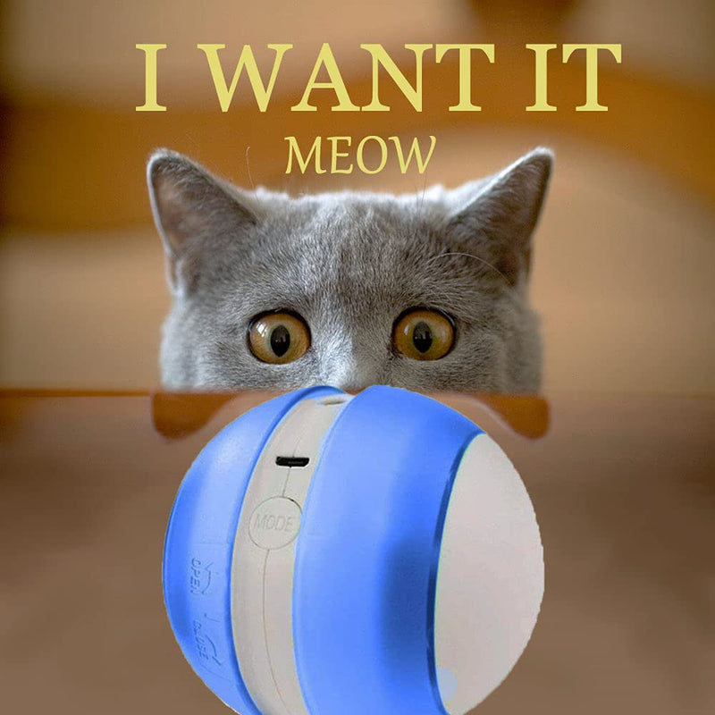 JAOK Automatically Rotating Cat Toy,Smart Hunting Ball,Recharge with USB,Build-in LED Light,Safe and Harmless,Healthy Eco-Friendly Material,Replaceable Feather,Tumbler - PawsPlanet Australia