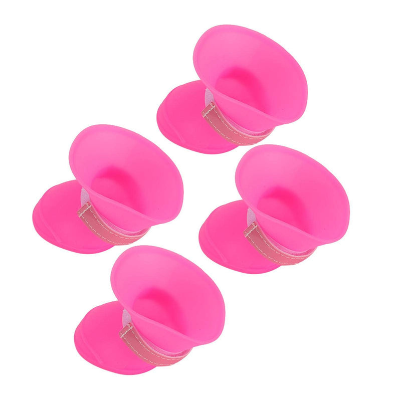 SALUTUYA Pet Waterproof Rain Shoes, Pink Color PU Material, Dog Shoe Supply with Hook And Loop,(Pink, L) Pink, L - PawsPlanet Australia