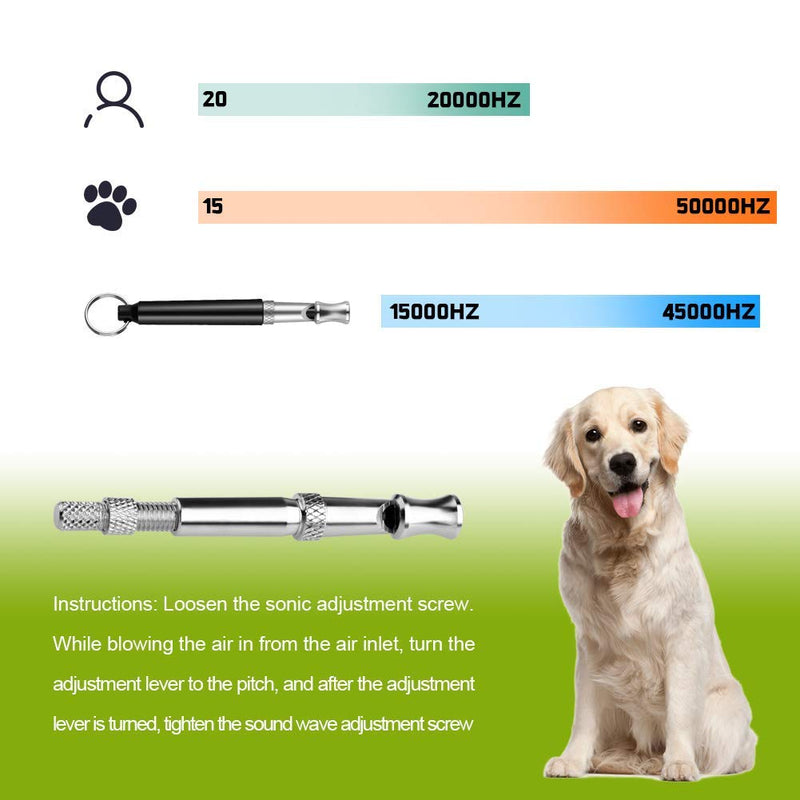 Professional Ultrasonic Dog Whistle With Lanyard & Dog Training Clicker For Recall Stop Barking Adjustable Frequencies Proven Results Pet Training Set - PawsPlanet Australia