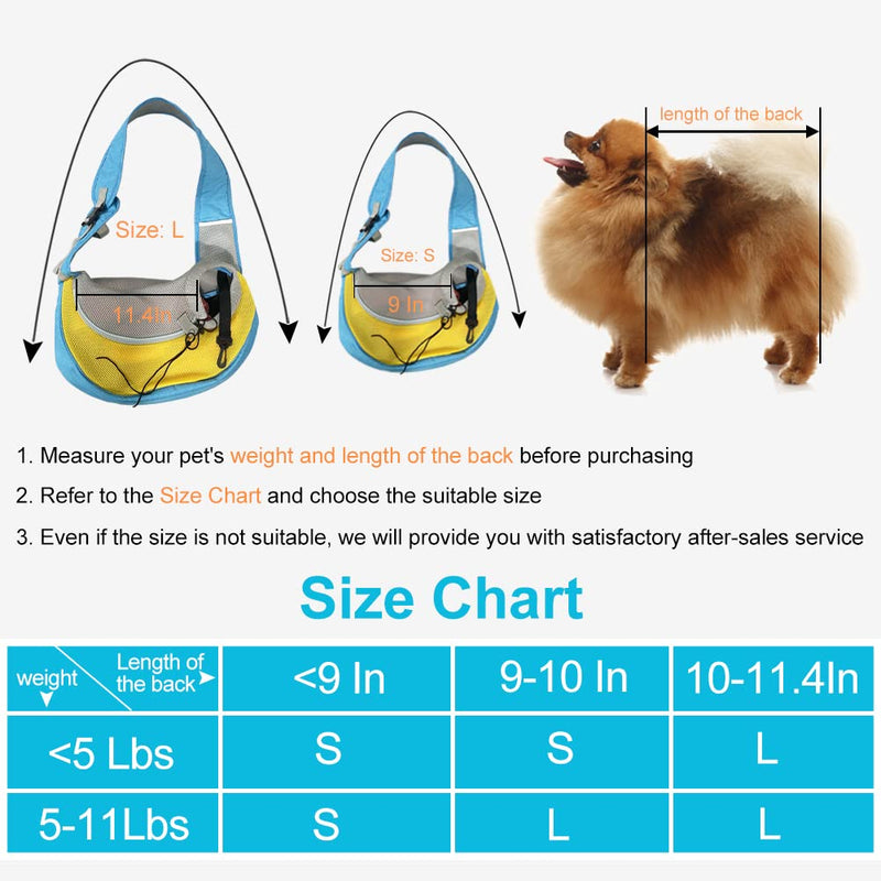 FEimaX Pet Dog Sling Carrier Puppy Pet Slings Bag for Small Dogs Cats Satchel Carriers Breathable Mesh Hand Free with Adjustable Strap Doggie Crossbody for Outdoor Travel Blue - PawsPlanet Australia