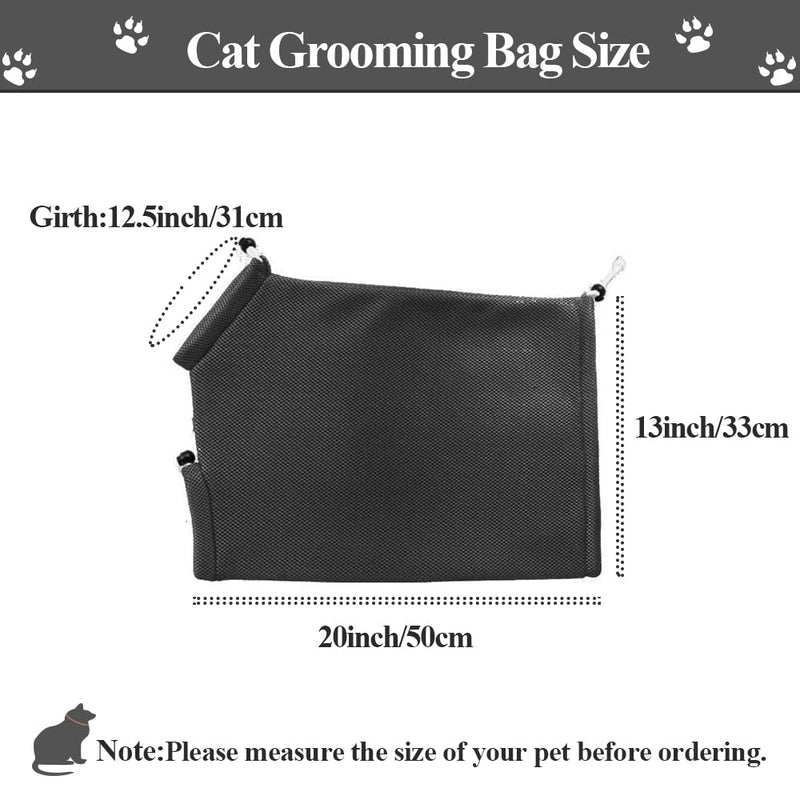 ASOCEA Cat Bathing Bag Cat Grooming Bag Adjustable Cat Shower Net Bag Multifunctional Bag for Pets Preventive Anti-biter Anti-scratch Nail Trimming Cleaning Grooming - PawsPlanet Australia