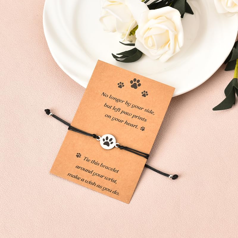 Xiyantiji Pet Memorial Gifts for Dogs Paw Print Bracelet for Dog Owner Pet Lover Remembrance Gifts for Loss of Dog Sympathy Bracelet Bereavement Gift for Sister Friends - PawsPlanet Australia