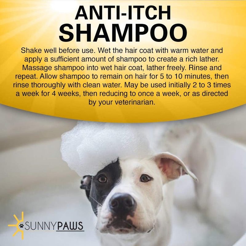 [Australia] - Sunny Paws Anti-Itch Shampoo for Dogs Cats and Horses - 16oz Medicated Ketoconazole & Chlorhexidine (Antibacterial, Anti Fungal) 