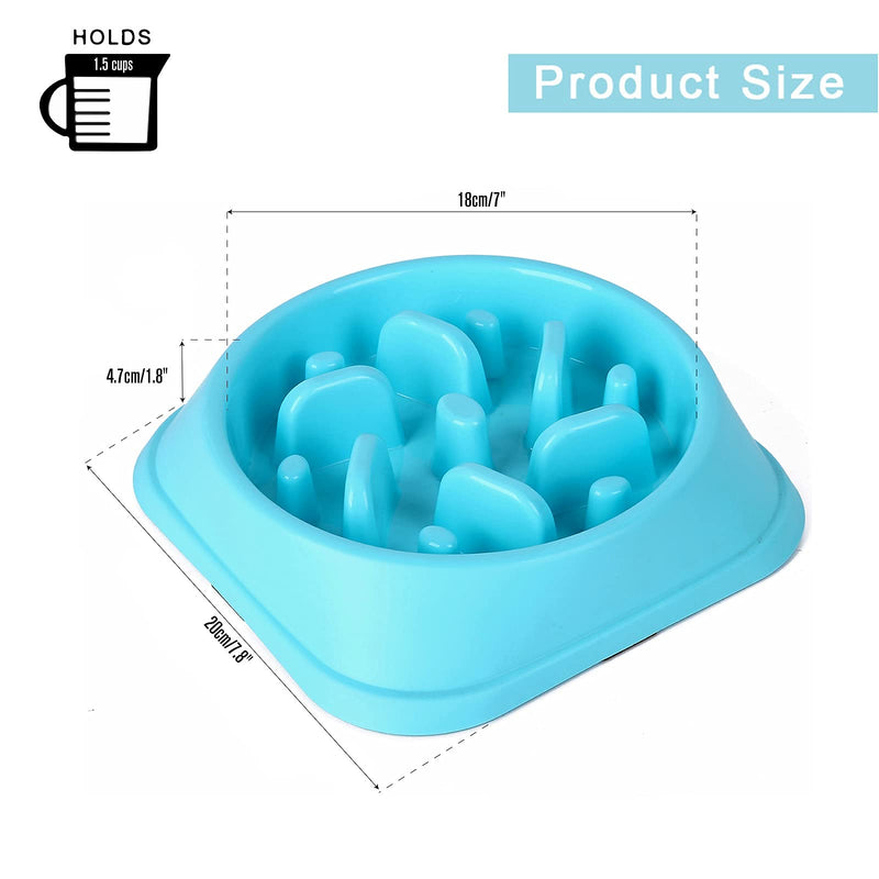 Decyam Slow Feeder Dog Bowl Slow Eating Dog Bowl Pet Puppy Fun Puzzle Feeder Non Skid Bloat Stop Feeding Bowl blue 1 - PawsPlanet Australia