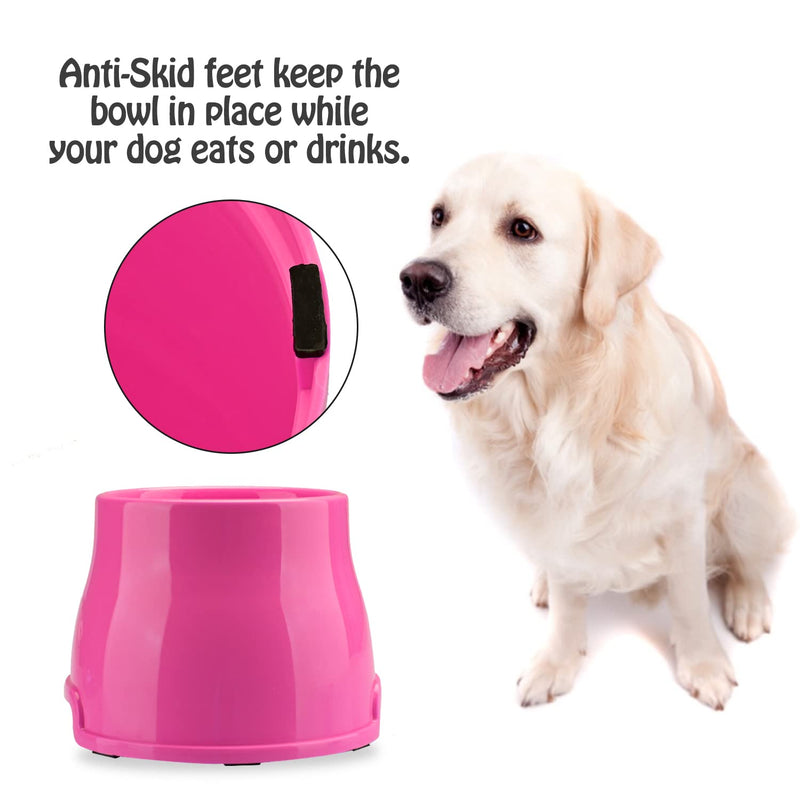 Long Ears Dog Bowl, Spaniel Dog Bowl, Pet Feeding Elevated Bowl for Food and Water, Non-slip Tall Feeder Bowl, Raised bowl for Small Medium Large Dog Breeds (Pink, M) - PawsPlanet Australia