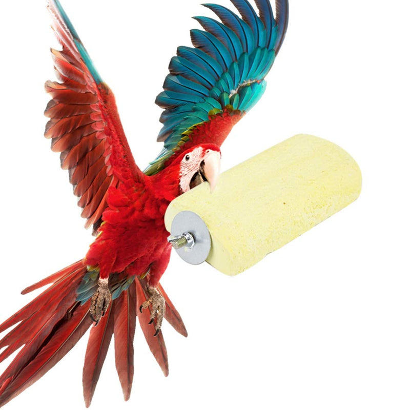 Parrot Perch Natural Calcium Bird Grinding Teeth Stone Chew Toy for Macaw African Grey Eclectus Cockatoo Parakeet Cockatiel Conure Cage Perch Stand Platform - PawsPlanet Australia