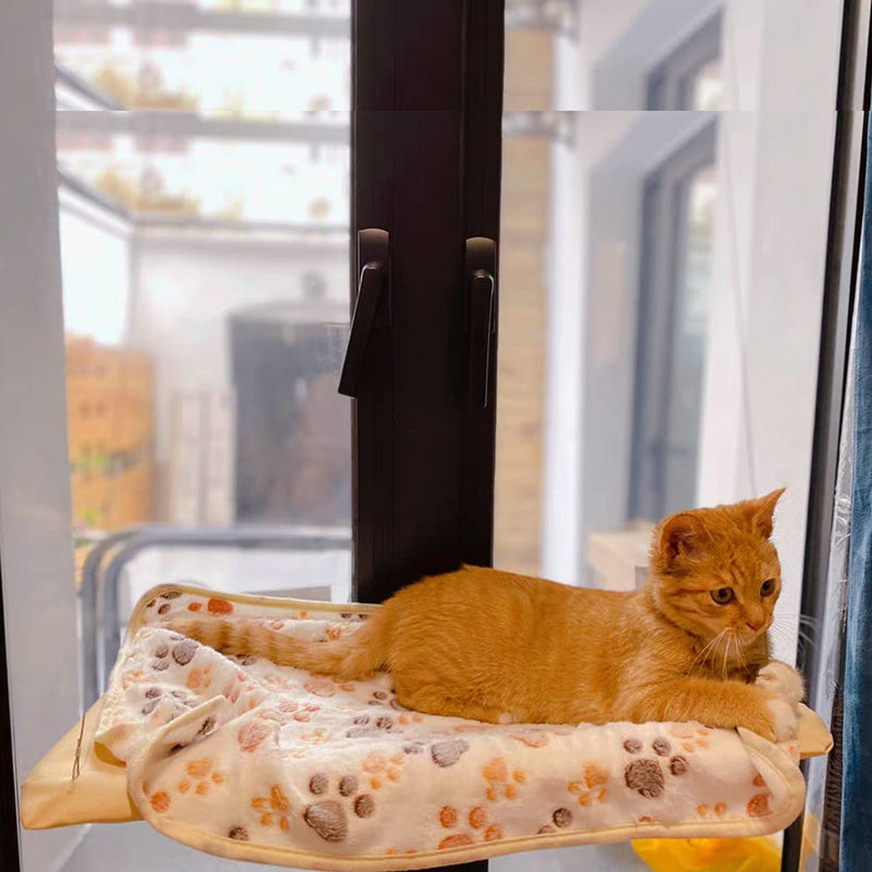 Cat Hammock for Window Cat Window Bed Perch Seat Pet Resting Seat Safety Space Saving Window Mounted Cooling Mat Cat Bed Brown - PawsPlanet Australia