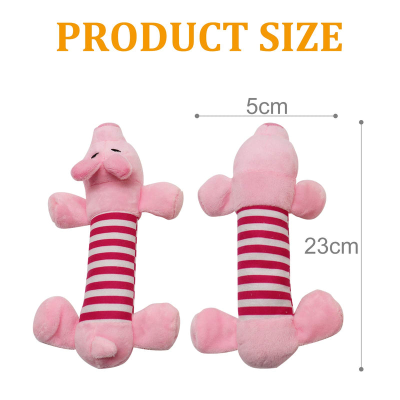 TUAKIMCE Squeaky Toys 2 Pack, Low Stuffing Squeak Dog Toy Durable Interactive Puppy Toys, Animals Shapes Training Toy for Small Dogs (Duck and Pig) - PawsPlanet Australia