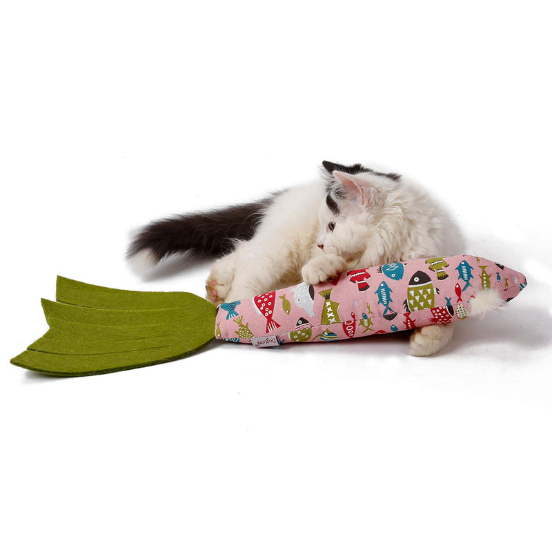 [Australia] - Vaburs Catnip Toys Cat Toy, Cat Chewing Toy Fish Shape Doll Catnip Chews Catnip Teeth GrindingToys Pets Pillow for Cats Pet Supplies New Pink 