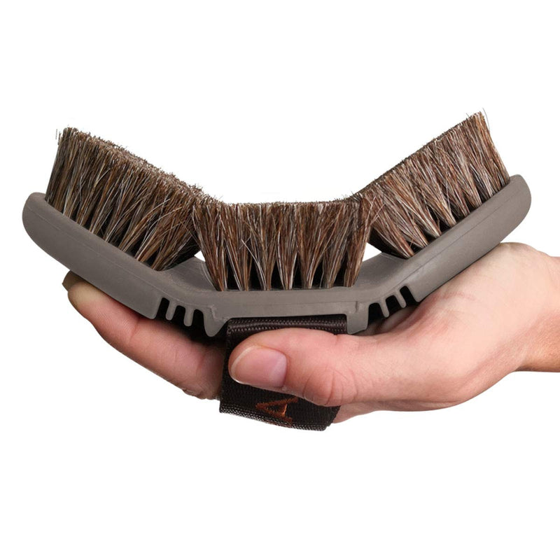 Animalon CareFlex horsehair brush brush | Flexible & ergonomic horse brush with Velcro fastener for comfortable horse grooming | Horse Accessories | Horse Grooming Supplies (Brown) - PawsPlanet Australia