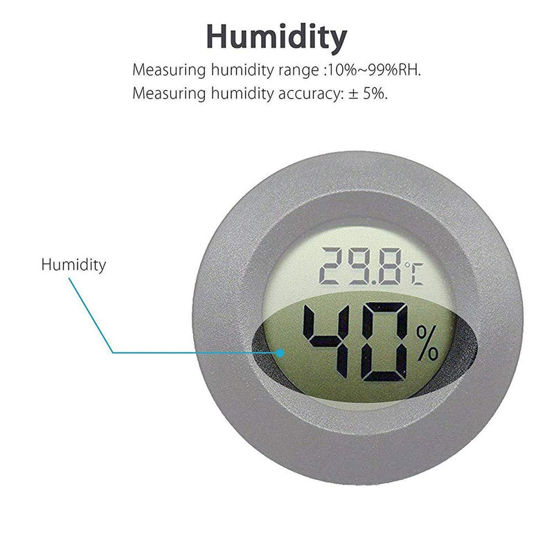 INRIGOROUS Reptile Thermometer, Pack of 2 digital hygrometer thermometer Gauge Terrarium Hygrometer Lizard Spider Tortoise Tank Switchable Celsius Fahrenheit (Black) Black - PawsPlanet Australia