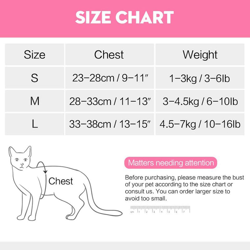 BundleMall Cat Vest Harnesses and Leash Set,Walking Outdoor Outfits,Adjustable Jacket Harness Strap,Mesh Breathable Lightweight Cotton Vest,for Pet Cats and Small Animals (L, pink) L - PawsPlanet Australia