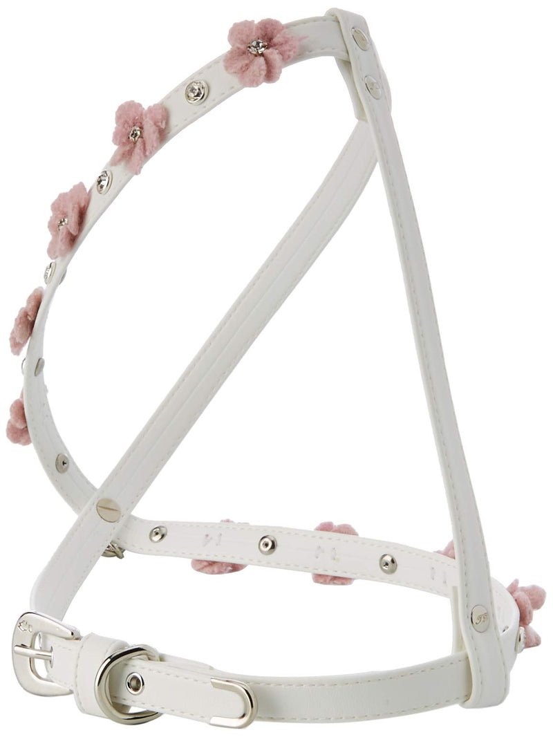 Trilly tutti Brilli Meliep Harness with Alternating Swarovski Rivet And Felt And Crystal Flower, White, Large - PawsPlanet Australia