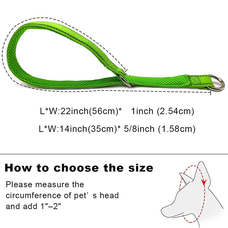 Mycicy Reflective Dog Choke Collar, Soft Nylon Training Slip Collar for Dogs (1" W x 22" L, black) 1"W x 22"L - PawsPlanet Australia
