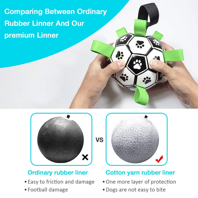 Dog Soccer Ball - Dog Ball Toys Dog Tug Toy with Upgrade Grab Taps, Interactive Dog Toy Fun Dog Water Toys, Lightweight Herding Ball for Small Medium Large Dogs - PawsPlanet Australia