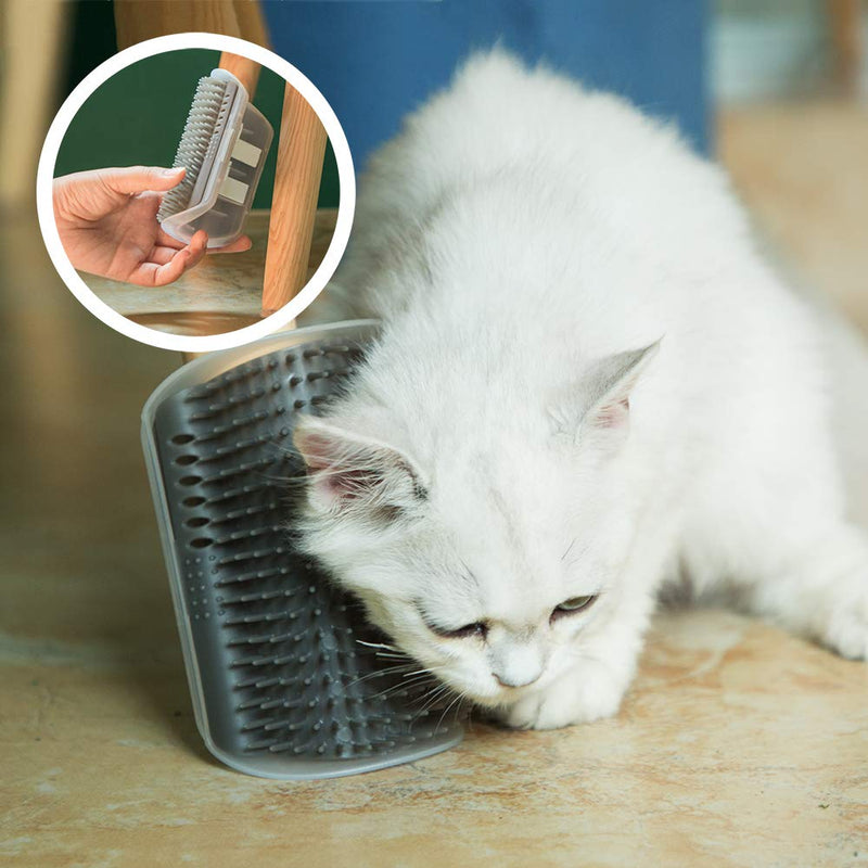 [Australia] - Sonku Cat Self Groomer, 2 Pack Wall Corner Groomers & 2 Pack Cat Flea Combs,Comfortable Pet Hair Remover 