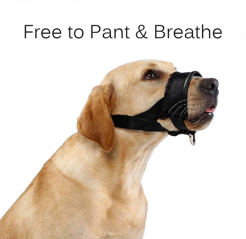 [Australia] - Dog Muzzle Nylon Soft Padding, Adjustable Loop, Black Medium 