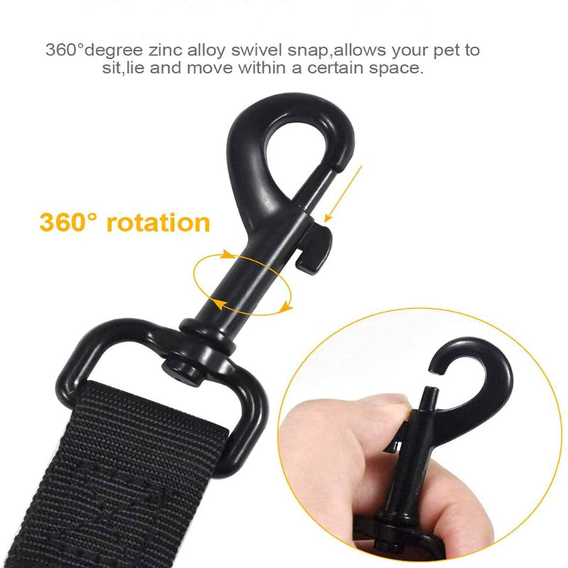 Dog Seat Belt for Car, 2 Packs Adjustable Pet Dog Cat Car Seat Belt Clips Safety Leads Strong Nylon & Elastic Pet Seat Belt Vehicle Seatbelt Harness Retractable Dog Car Seatbelts-Black black - PawsPlanet Australia