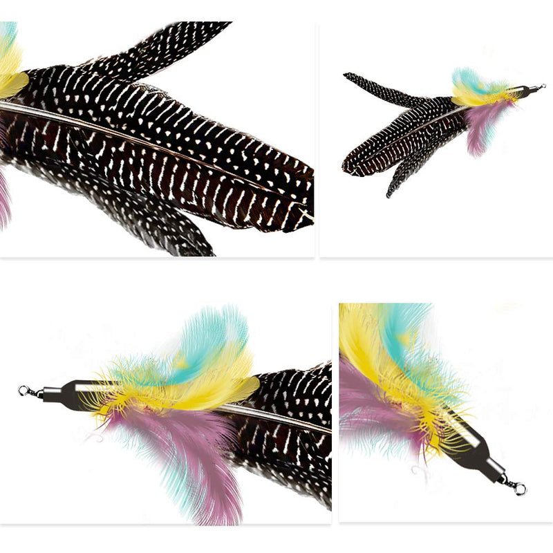 [Australia] - Highland Farms Select Handmade Natural Feather Cat Toy Da Bird Refills - Interactive Cat and Kitten Toy Only 6 Packs Feather Cat Toys 