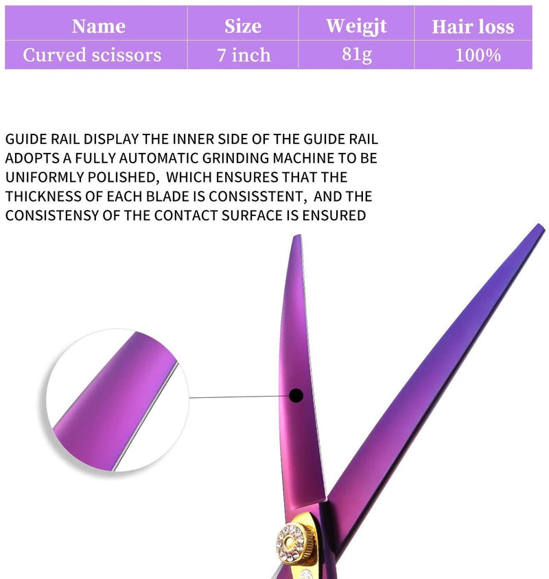 Dream Reach 7.0 inch Professional Curved Dogs Grooming Scissors Pet Grooming Scissors Set,Straight & Chunker & 2 Curved scissors 4pcs set for Dogs, Cats Grooming Shears (7 Inch-Down Curved Scissors) Down-Curved Scissor - PawsPlanet Australia
