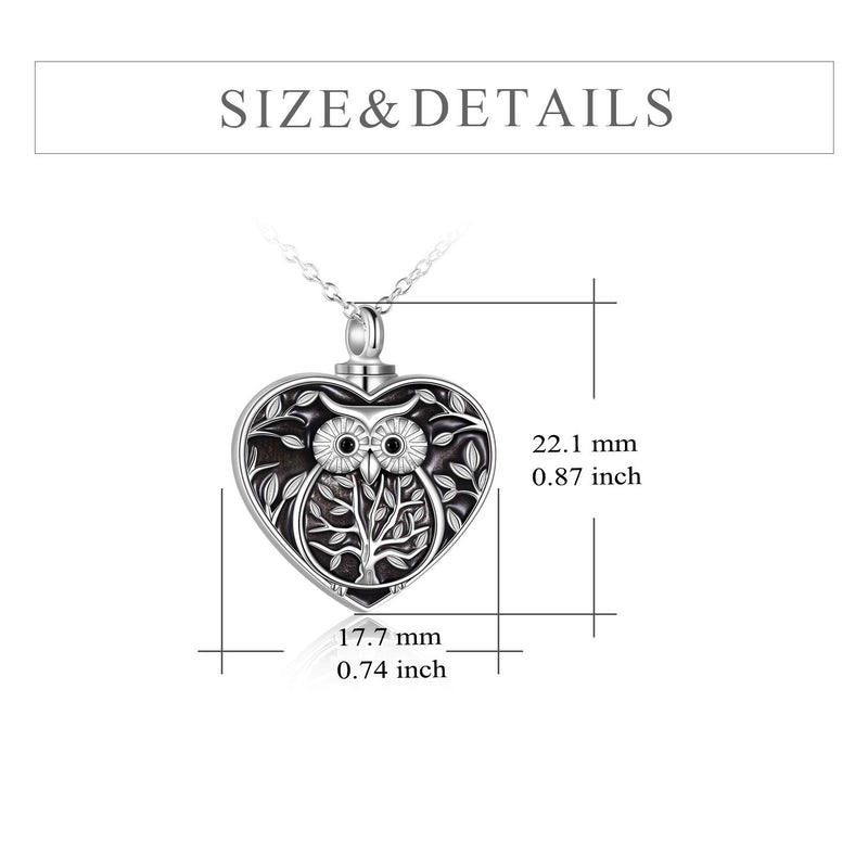 YFN Sterling Silver Rose Flower Sunflower Horse Urn Necklace for Ashes Cremation Jewelry for Ashes of Loved Ones Keepsake Owl Urn Necklace - PawsPlanet Australia