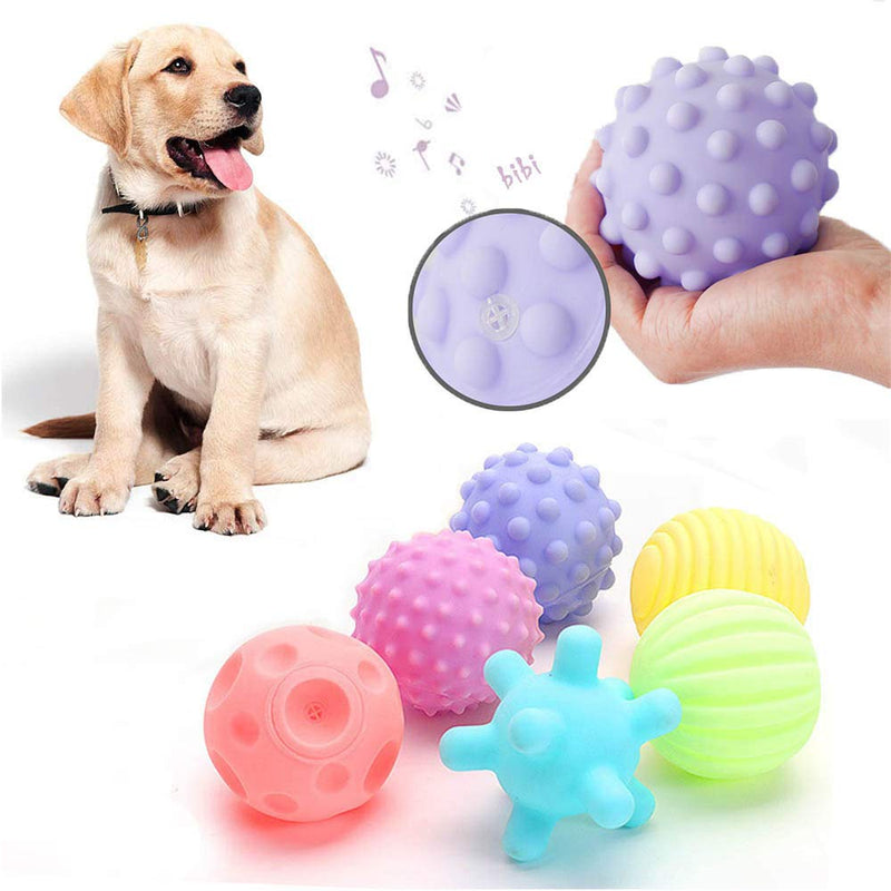 Puppy Teething Toys Squeaky Dog Chew Toys Ball, Puppy Boredom Dog Ball Squeaky for Pets Training Swimming Playing Running, Interactive Pet Toys for Small Puppies and Medium Dogs - PawsPlanet Australia