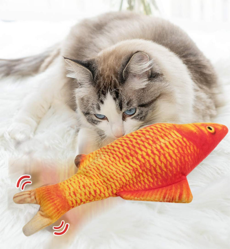 Electric Catnip Fish Toys, Flipping Fish Cat Toy for Cats, Interactive Fish Cat Toy with Catnip Toys Realistic Moving Cat Kicker Fish, Simulation Plush Fish Shape Toy Doll for Cats Kitten (2 PACK) Carp+Red carp - PawsPlanet Australia