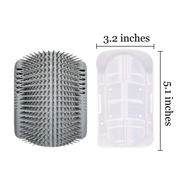 [Australia] - TTSAM 2 Pack Softer Cat Corner Self Groomer with Catnip Wall Corner Massage Comb Corner Scratcher Pet Grooming Brush Comb Grooming Wall Brush Self Massage Tool for Long & Short Fur Kitten Cats Dogs Grey 