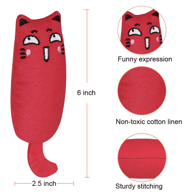 [Australia] - TESLUCK Cat Catnip Chew Toy, Cat Squishy Chewing Toy with Catnip for Teeth Cleaning, Creative Pillow Scratches Soft Cotton Filling Toys, Tooth Grinding, Interactive Kitten Catnip Toy 3 PCS 