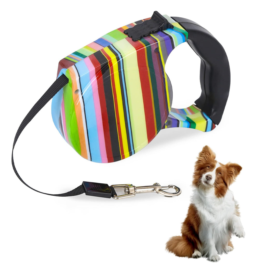 5 m retractable dog leash, retractable dog leash, high-quality extendable dog leash with comfortable handle, anti-slip button lock, dog leash for small, medium-sized dogs (colorful) colorful - PawsPlanet Australia