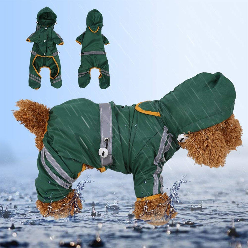 Fdit Pet Raincoat Waterproof Jacket Cat Dog Hood Rain Coat Reflective Jumpsuit Outdoor Apparel Clothes(M) - PawsPlanet Australia