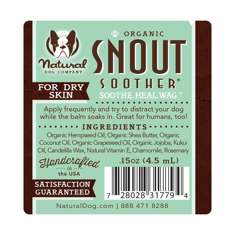 [Australia] - Natural Dog Company Snout Soother, Dog Nose Balm for Chapped, Crusty and Dry Dog Noses, Organic, All Natural Ingredients 0.15 OZ Trial Stick 